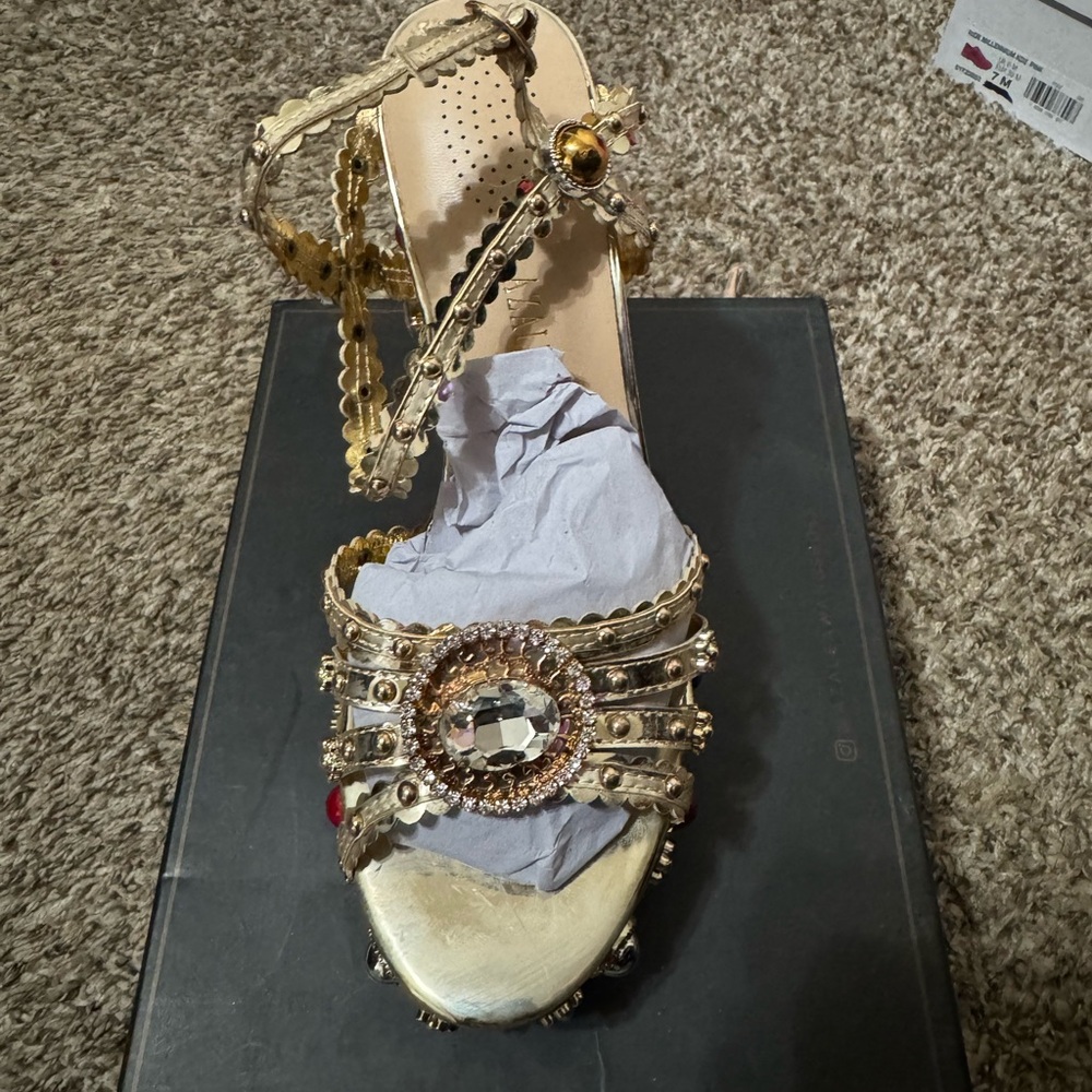 Gold Embellished Women's Sandals